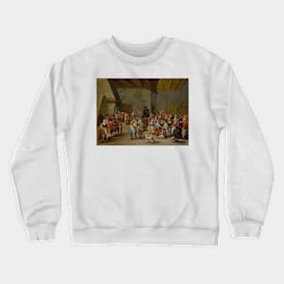 Interior Scene with Merry-Making Figures by Mattheus van Helmont Crewneck Sweatshirt